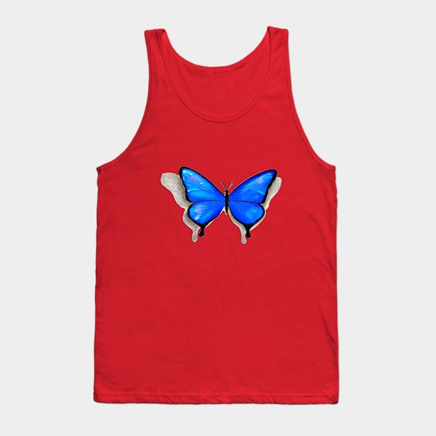 Blue Diamond Butterfly Tank Top by Jorman Rodríguez 